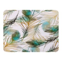 Benjamin Tate Design Imprints Peacock Feathers Blanket in Natural - Size: 120 cm x 150 cm - thumbnail 1