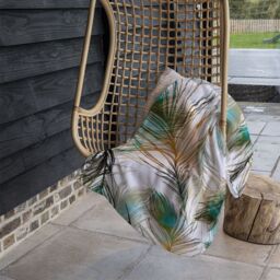 Benjamin Tate Design Imprints Peacock Feathers Blanket in Natural - Size: 120 cm x 150 cm - thumbnail 4