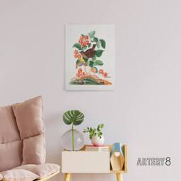 "Artery8 Eurasian Wren & Raspberry Plant Bolton Canvas Wall Art - Size: W18"" x H24""" - thumbnail 3