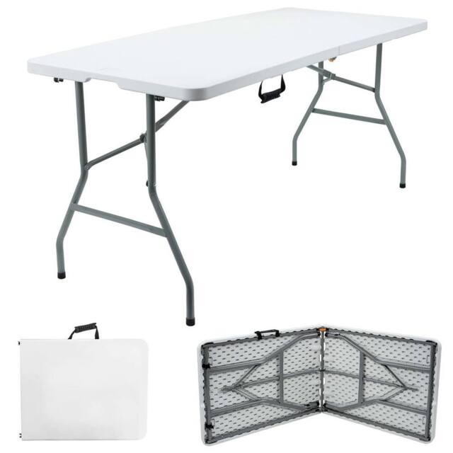 Havendro 6ft Folding Table Trestle Camping Party Picnic BBQ Stall Garden in White - image 1