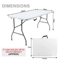 Havendro 6ft Folding Table Trestle Camping Party Picnic BBQ Stall Garden in White - thumbnail 2