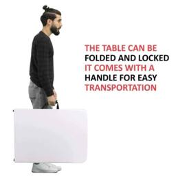Havendro 6ft Folding Table Trestle Camping Party Picnic BBQ Stall Garden in White - thumbnail 5