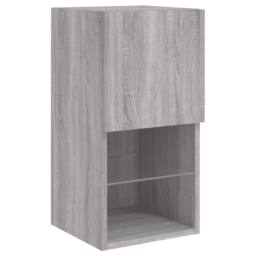 Berkfield Home TV Cabinet with LED Lights Grey Sonoma 30.5x30x60 cm - thumbnail 7