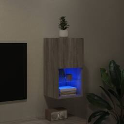 Berkfield Home TV Cabinet with LED Lights Grey Sonoma 30.5x30x60 cm - thumbnail 5