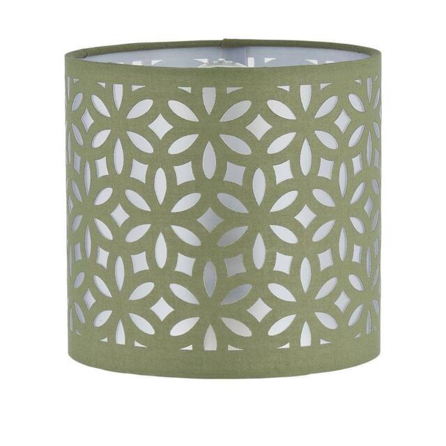First Choice Lighting Sage Green Laser Cut 15.5cm Table Lamp Shade - image 1