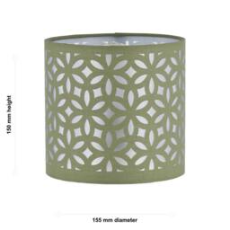 First Choice Lighting Sage Green Laser Cut 15.5cm Table Lamp Shade - thumbnail 4