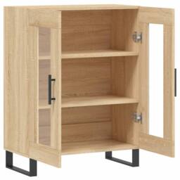 Berkfield Home Sideboard Sonoma Oak 69.5x34x90 cm Engineered Wood in Light Brown - thumbnail 6