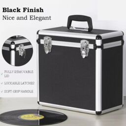 "SPETLEK Vinyl LP Storage Box 12"" Vinyl Record Storage in Black" - thumbnail 3