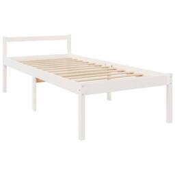 Berkfield Home Bed Frame with Headboard White Single Solid Wood - thumbnail 5
