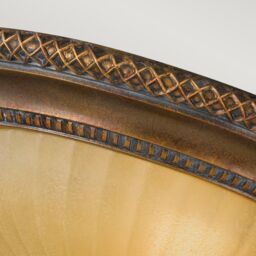 Netlighting Kelham Hall 2 Light Flush Ceiling Light Gold Bronze E27 in Brown - thumbnail 3