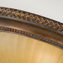 Netlighting Kelham Hall 2 Light Flush Ceiling Light Gold Bronze E27 in Brown - thumbnail 4