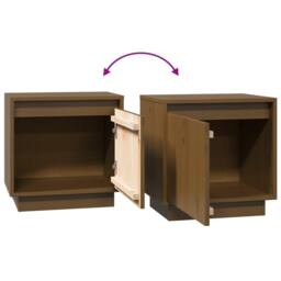 Berkfield Home Elegant Bedside Cabinets 2 pcs Honey Brown 40x30x40 cm Solid Wood Pine - Size: 40 x 30 x 40 cm - thumbnail 7