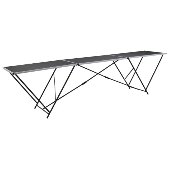 Berkfield Home Folding Pasting Table MDF & Aluminium 300x60x78 cm in Black - Size: 300 x 60 x 78 cm - image 1