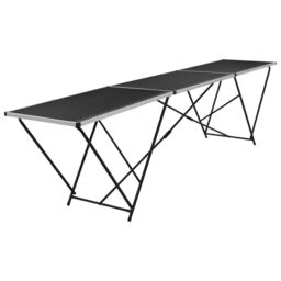 Berkfield Home Folding Pasting Table MDF & Aluminium 300x60x78 cm in Black - Size: 300 x 60 x 78 cm - thumbnail 2