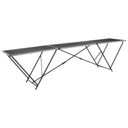 Berkfield Home Folding Pasting Table MDF & Aluminium 300x60x78 cm in Black - Size: 300 x 60 x 78 cm - thumbnail 1