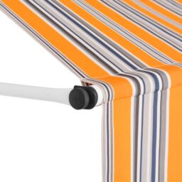 Berkfield Home Manual Retractable Awning 100 cm Yellow & Blue Stripes - thumbnail 3