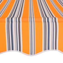 Berkfield Home Manual Retractable Awning 100 cm Yellow & Blue Stripes - thumbnail 4