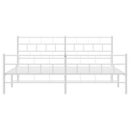 Berkfield Home Metal Bed Frame with Headboard & Footboard White 193x203 cm - thumbnail 6