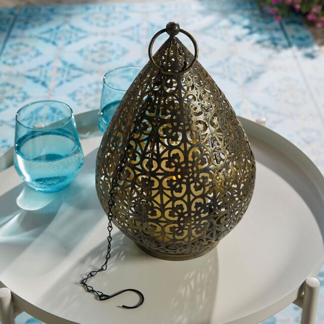 mysmartbuy USB Rechargeable Oriental Style LED Lantern - Weatherproof Freestanding or Hanging Home or Garden Light - H68 x 18cm - Size: 68 x 18 cm