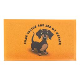 Artsy Mats Wiener Sausage Dog Indoor & Outdoor Doormat - 70x40cm in Beige - Size: 40 cm x 70 cm - thumbnail 3