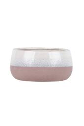 KDMD Hortus Pink & White Bordeaux Stoneware Pot 13.5cm H x 25.5cm Dia - thumbnail 7