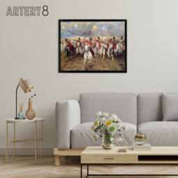 "Artery8 Scotland Forever Battle Waterloo Framed Canvas Wall Art Print - Size: W12"" x H16""" - thumbnail 3