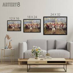 "Artery8 Scotland Forever Battle Waterloo Framed Canvas Wall Art Print - Size: W12"" x H16""" - thumbnail 4
