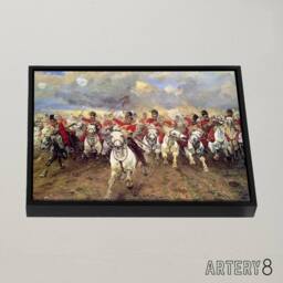 "Artery8 Scotland Forever Battle Waterloo Framed Canvas Wall Art Print - Size: W12"" x H16""" - thumbnail 2