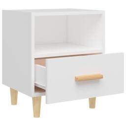 Berkfield Home Beautiful Bedside Cabinet White 40x35x47 cm - Size: 40 x 35 x 47 cm - thumbnail 5