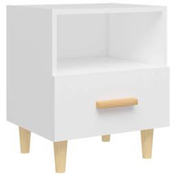 Berkfield Home Beautiful Bedside Cabinet White 40x35x47 cm - Size: 40 x 35 x 47 cm - thumbnail 3