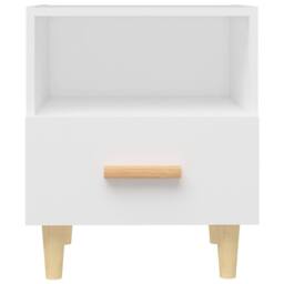 Berkfield Home Beautiful Bedside Cabinet White 40x35x47 cm - Size: 40 x 35 x 47 cm - thumbnail 4