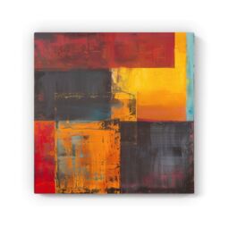 "Warren Reed - Designer Golden Blocks Of Abstract Canvas - Size: W30"" x H30""" - thumbnail 2