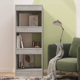 Berkfield Home Book Cabinet/Room Divider Concrete Grey 40x30x103 cm Engineered Wood - Size: 40 x 30 x 103 cm - thumbnail 3