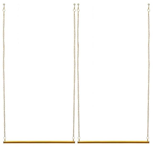 Kelvenix 2Pcs Gold Clothes Display Rail Garment Hanging Clothing Rack - image 1