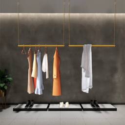 Kelvenix 2Pcs Gold Clothes Display Rail Garment Hanging Clothing Rack - thumbnail 5