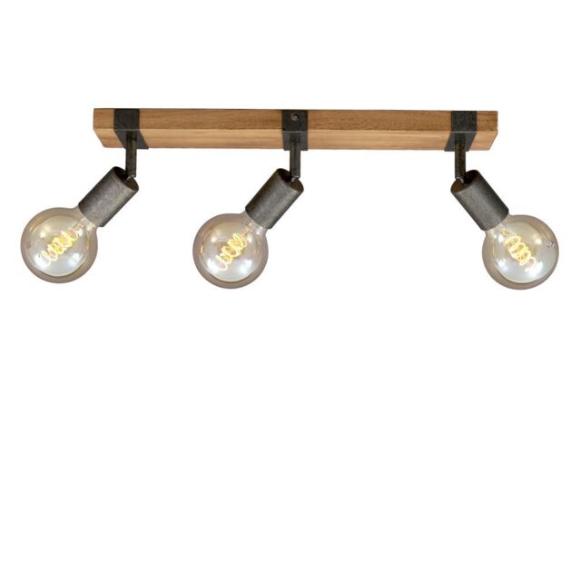 BRILONER Gunmetal Wood 3xE27 25W Requires Bulb Spotlight in Grey - image 1