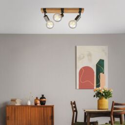BRILONER Gunmetal Wood 3xE27 25W Requires Bulb Spotlight in Grey - thumbnail 7