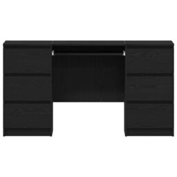 Berkfield Home Desks 2 pcs Black Oak 140x50x76 cm Engineered Wood - Size: 140 x 50 x 76 cm - thumbnail 6