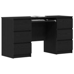Berkfield Home Desks 2 pcs Black Oak 140x50x76 cm Engineered Wood - Size: 140 x 50 x 76 cm - thumbnail 3