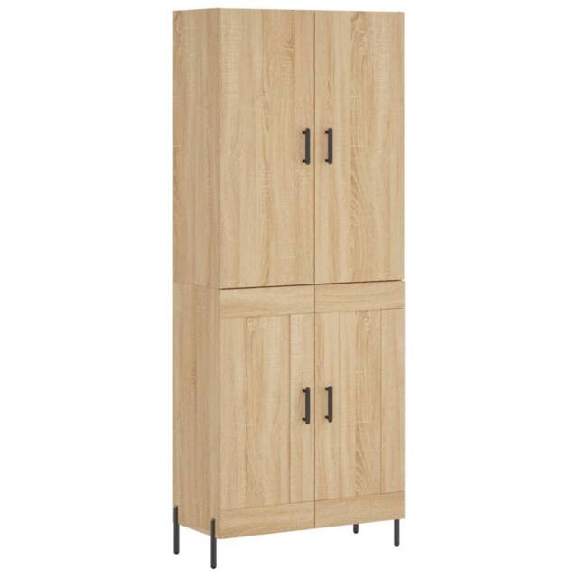 Berkfield Home Highboard Sonoma Oak 69.5x34x180 cm Engineered Wood in Light Tan - image 1