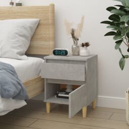Berkfield Home Bedside Cabinet Concrete Grey 40x35x50 cm - Size: 40 x 35 x 50 cm - thumbnail 3