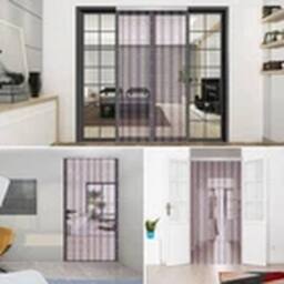 EONLION 214x90cm Aluminium Door Fly Screen Metal Chain Insect Curtain in Purple - Size: 214x90 cm - thumbnail 4