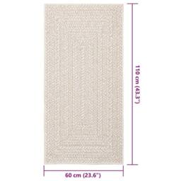 Berkfield Home Rug ZIZUR Cream 60x110 cm Jute Look Indoor & Outdoor - Size: Medium - thumbnail 9