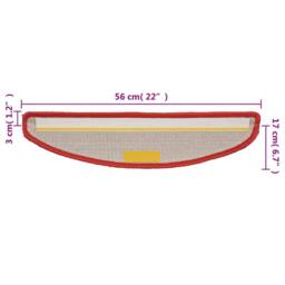 Berkfield Home Decorative Carpet Stair Treads 15 pcs Red 56x17x3 cm - Size: Medium - thumbnail 8