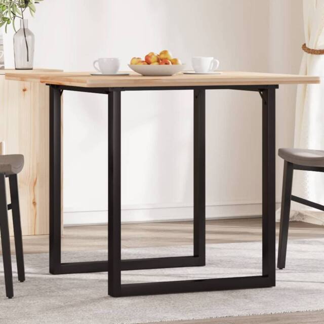 Berkfield Home Durable Dining Table Legs O-Frame 70x70x73 cm Steel in Black - Size: 70 x 70 x 73 cm - image 1