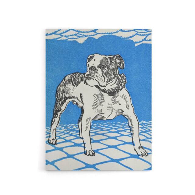 "Artery8 Dog Lover Bulldog Animal Portrait Moriz Jung Canvas Wall Art Print in Blue - Size: W18"" x H24""" - image 1
