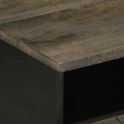Berkfield Home Coffee Table Black 80x54x40 cm Solid Wood Mango - Size: 80 x 54 x 40 cm - thumbnail 6