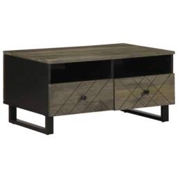 Berkfield Home Coffee Table Black 80x54x40 cm Solid Wood Mango - Size: 80 x 54 x 40 cm - thumbnail 2