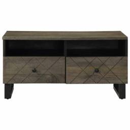 Berkfield Home Coffee Table Black 80x54x40 cm Solid Wood Mango - Size: 80 x 54 x 40 cm - thumbnail 3