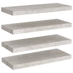 Berkfield Home Floating Wall Shelves 4 pcs Concrete Grey 60x23.5x3.8 cm MDF - thumbnail 1